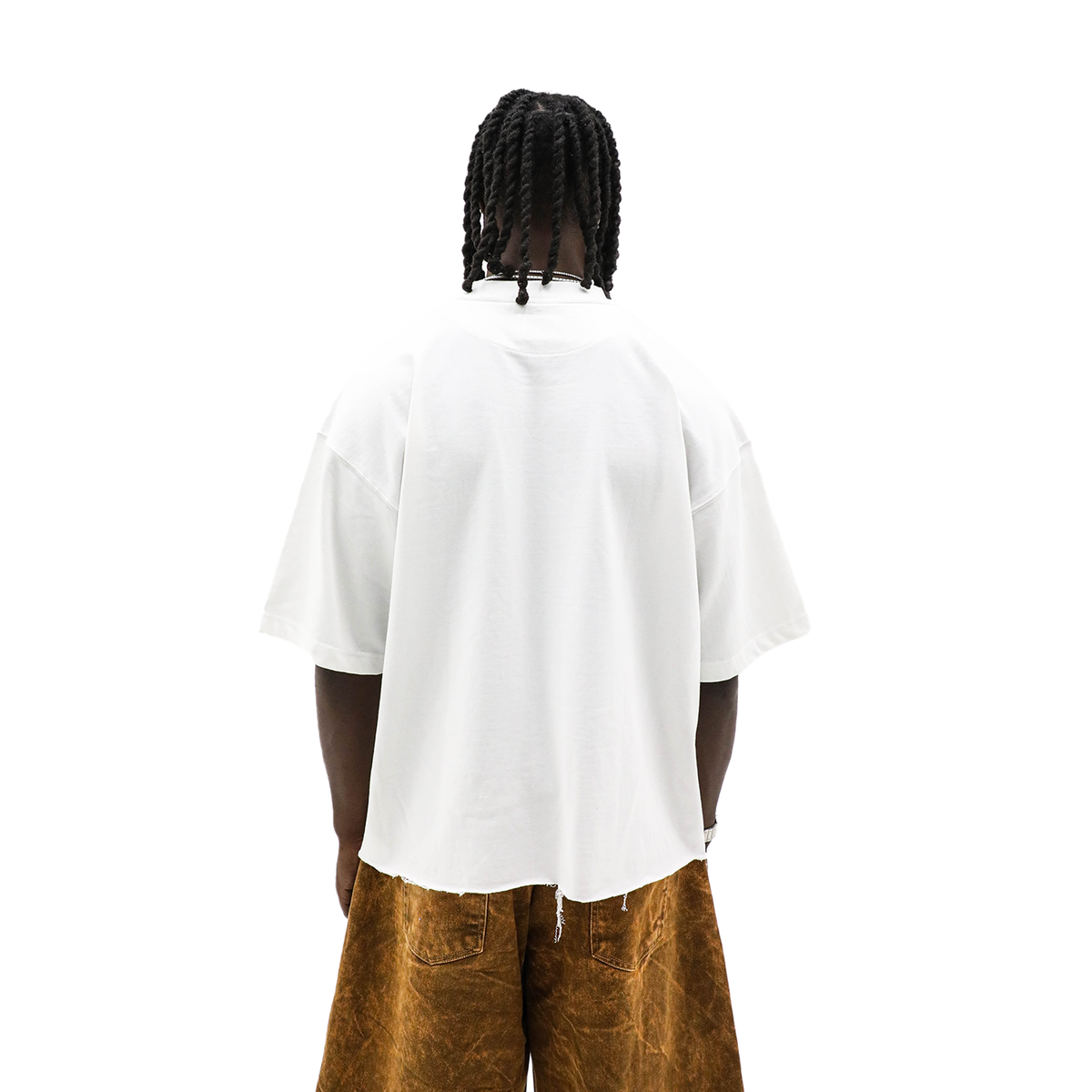Heights Studios Portrait white heavyweight tee - back view