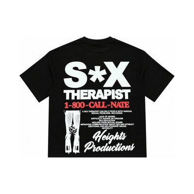 The Sex Therapist — black back flat, full-length print