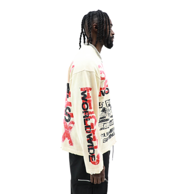 Saint Heights X long sleeve T-shirt with a stylish design, showcasing the comfortable fit and casual fashion style.